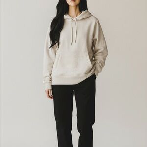 Women's oatmeal  Hoodie zipper front pocket
